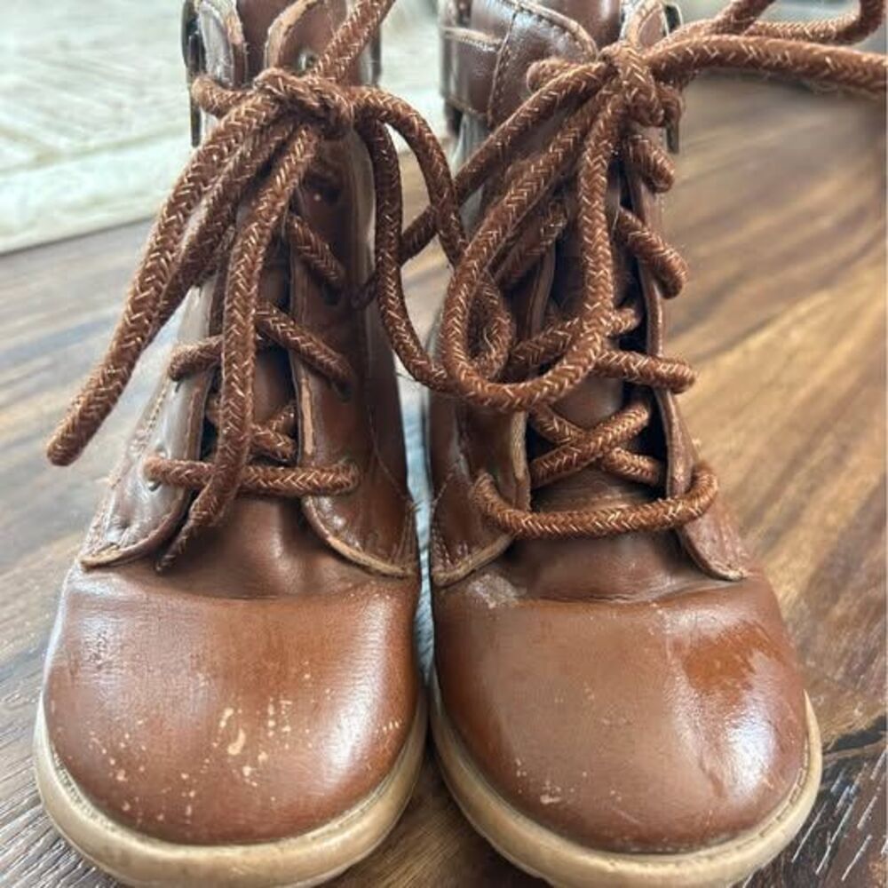 Wonder Nation Brown Lace-Up Ankle Boots Toddler Size 9
